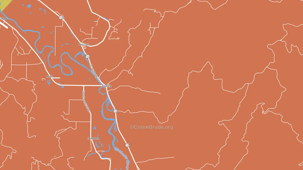 Porter, WA Map of Theft Rates