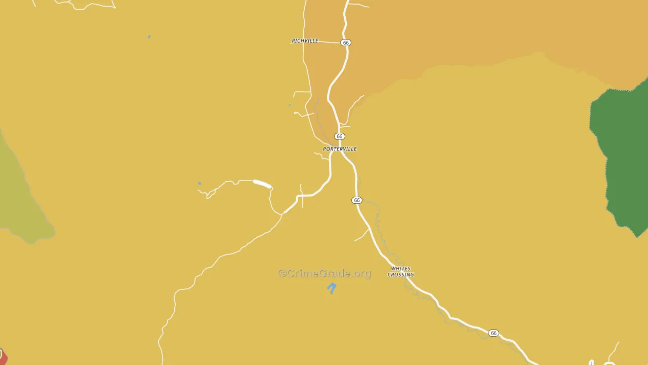 Porterville, UT Map of Theft Rates