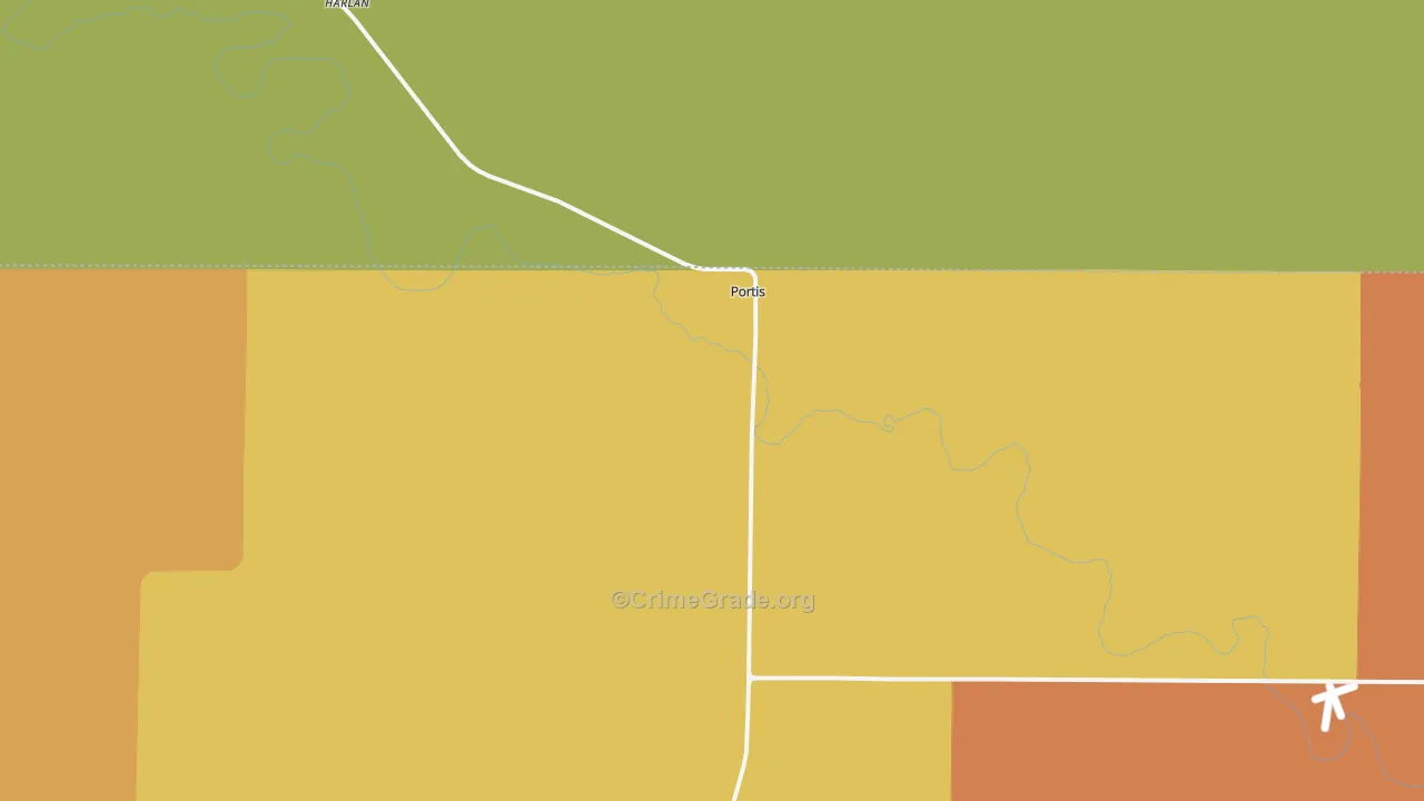 Portis, KS Map of Theft Rates