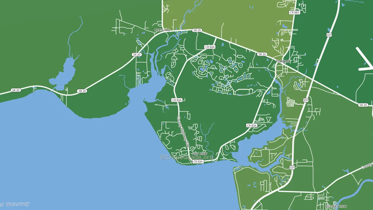 Portland, FL Map of Theft Rates