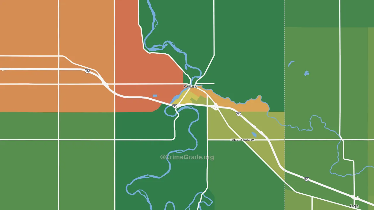 Portland, MI Map of Theft Rates