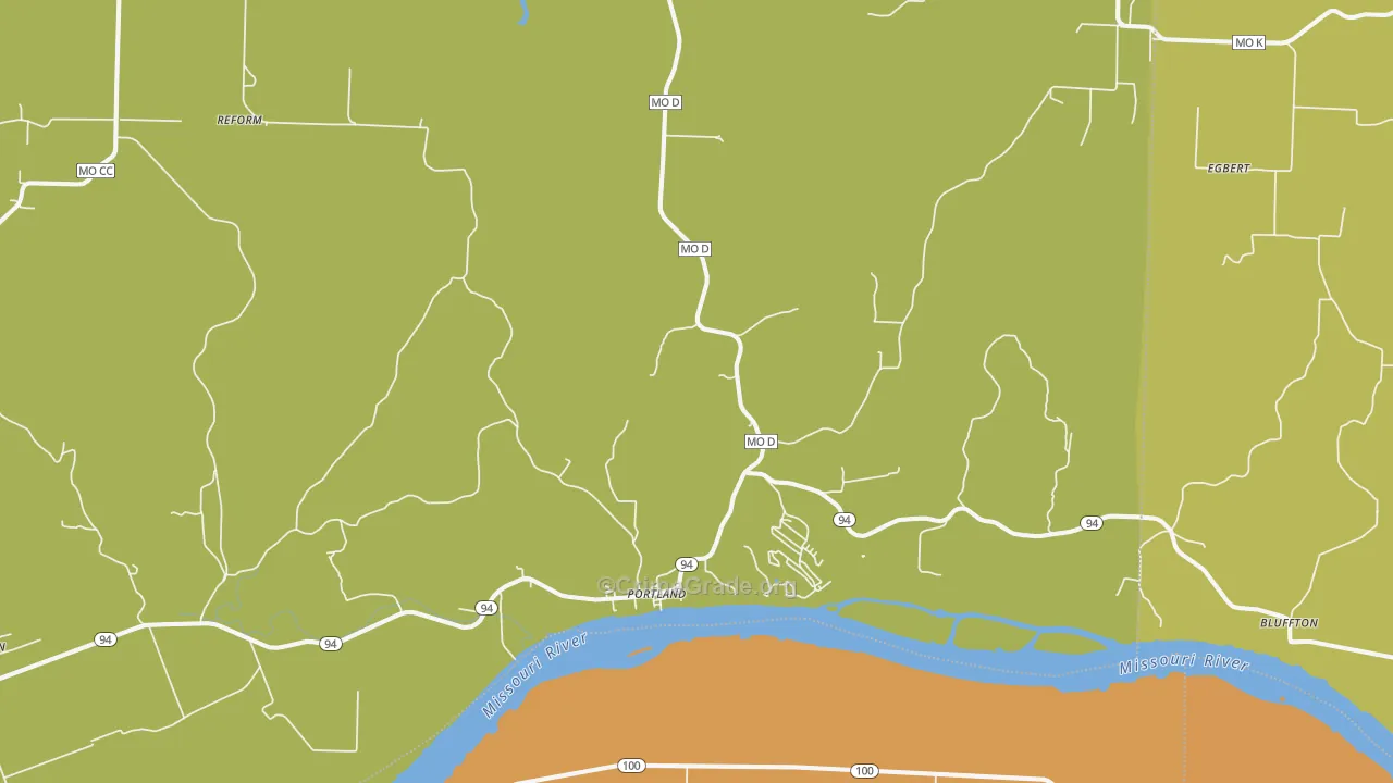 Portland, MO Map of Theft Rates