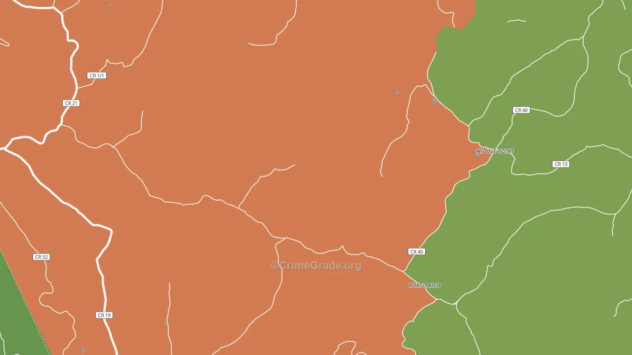 Porto Rico, WV Map of Theft Rates