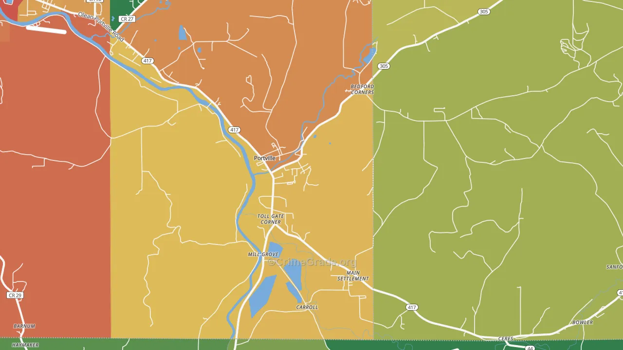 Portville, NY Map of Theft Rates