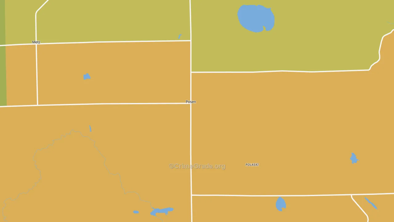 Posen, MI Map of Theft Rates