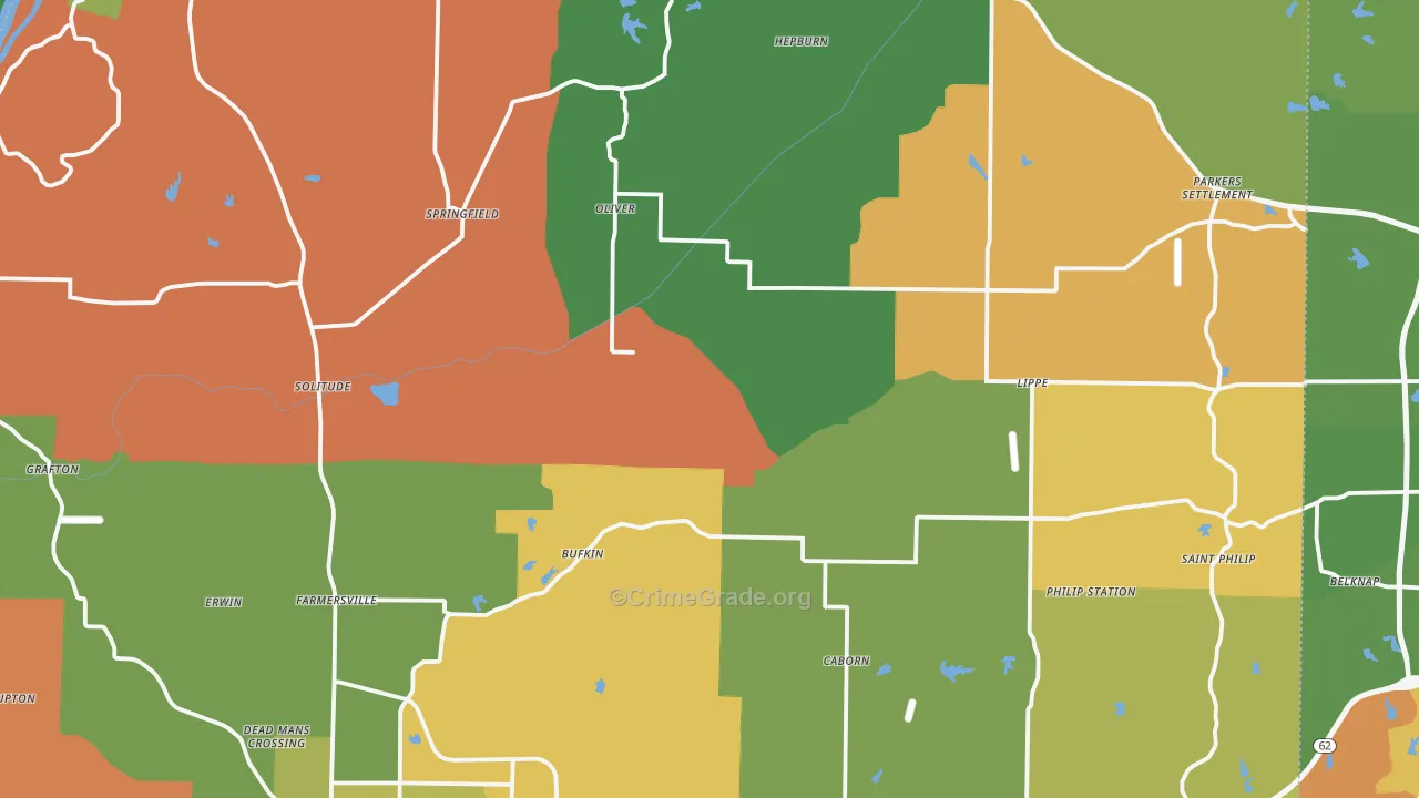 Posey County, IN Map of Theft Rates