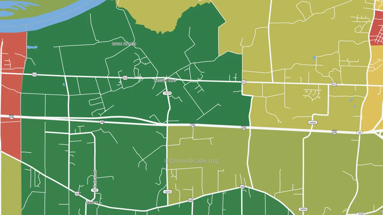 Possum Trot, KY Map of Theft Rates
