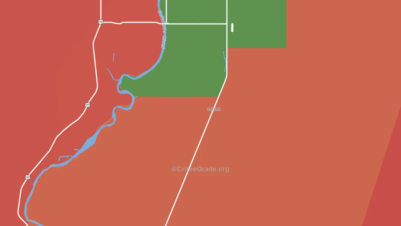 Poston, AZ Map of Theft Rates