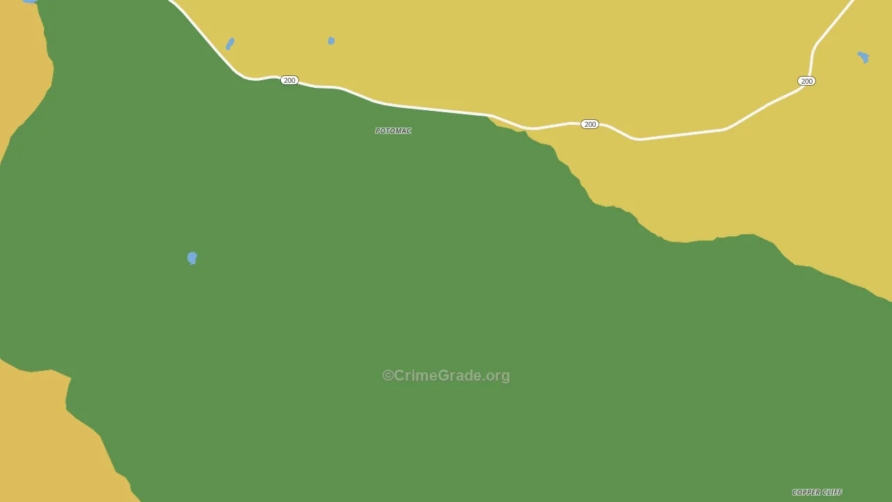 Potomac, MT Map of Theft Rates