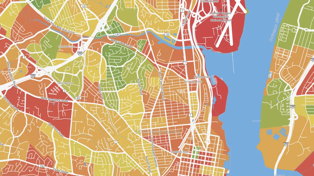 Potomac West, Alexandria, VA Map of Theft Rates