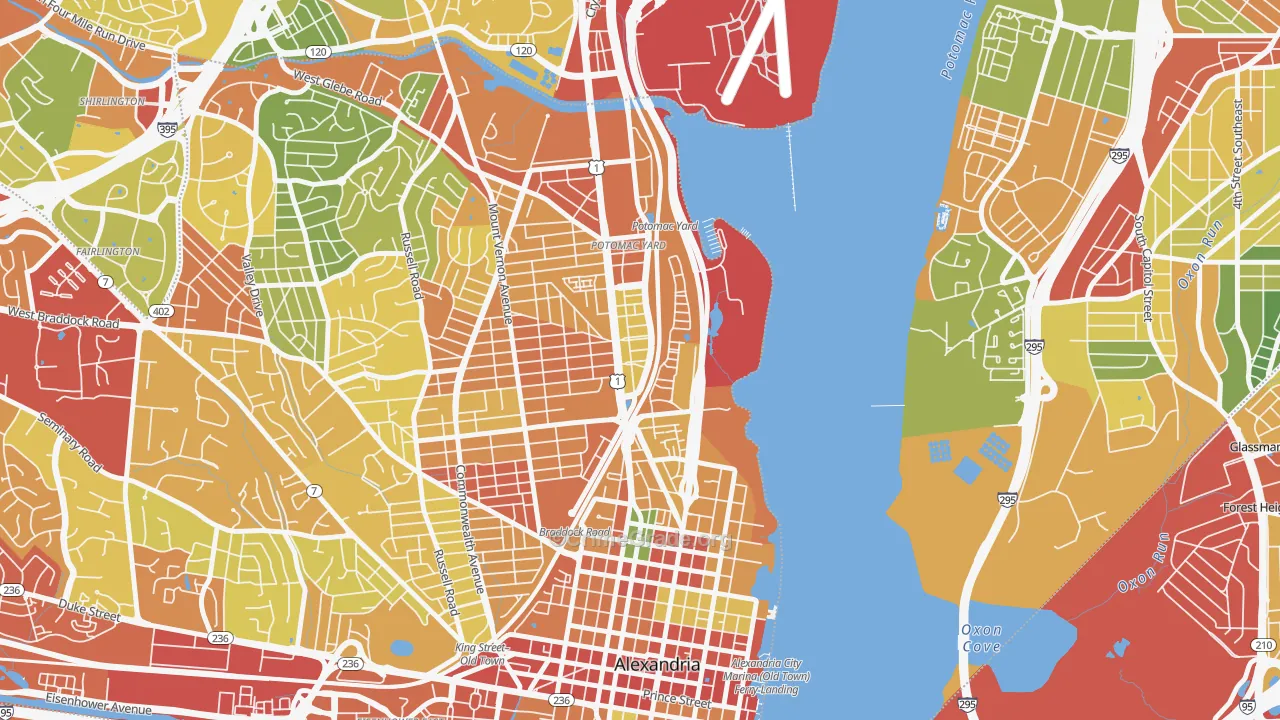 Potomac Yard-Potomac Greens, Alexandria, VA Map of Theft Rates