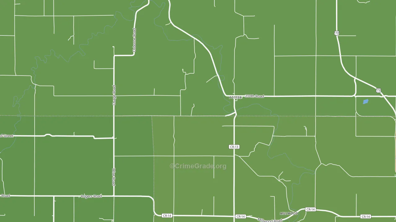 Potter, KS Map of Theft Rates