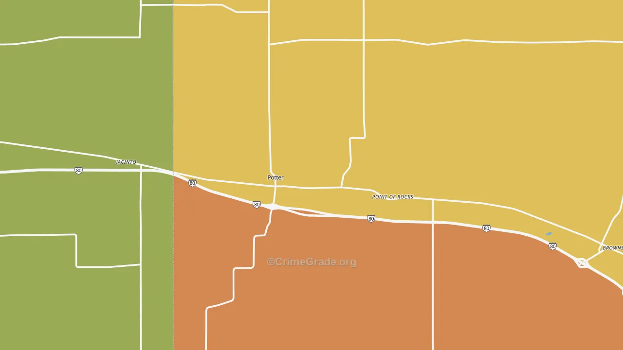 Potter, NE Map of Theft Rates