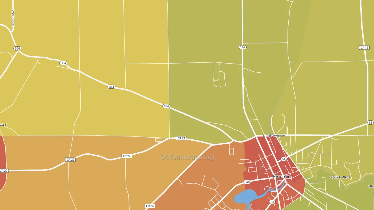 Potter, NY Map of Theft Rates
