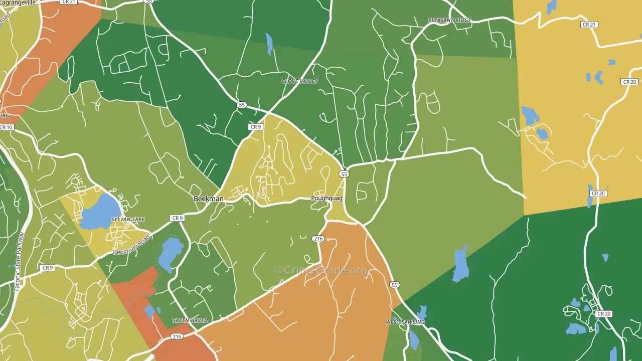 Poughquag, NY Map of Theft Rates