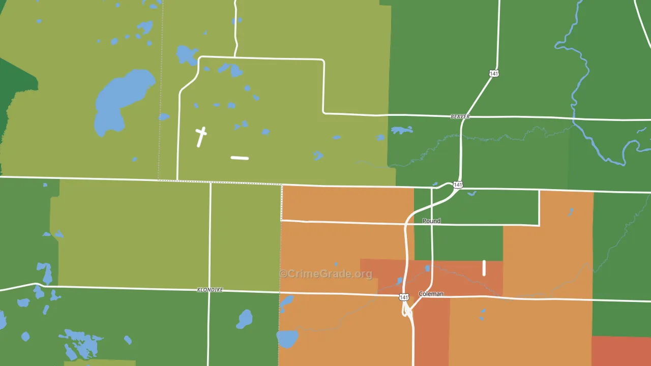 Pound, WI Map of Theft Rates