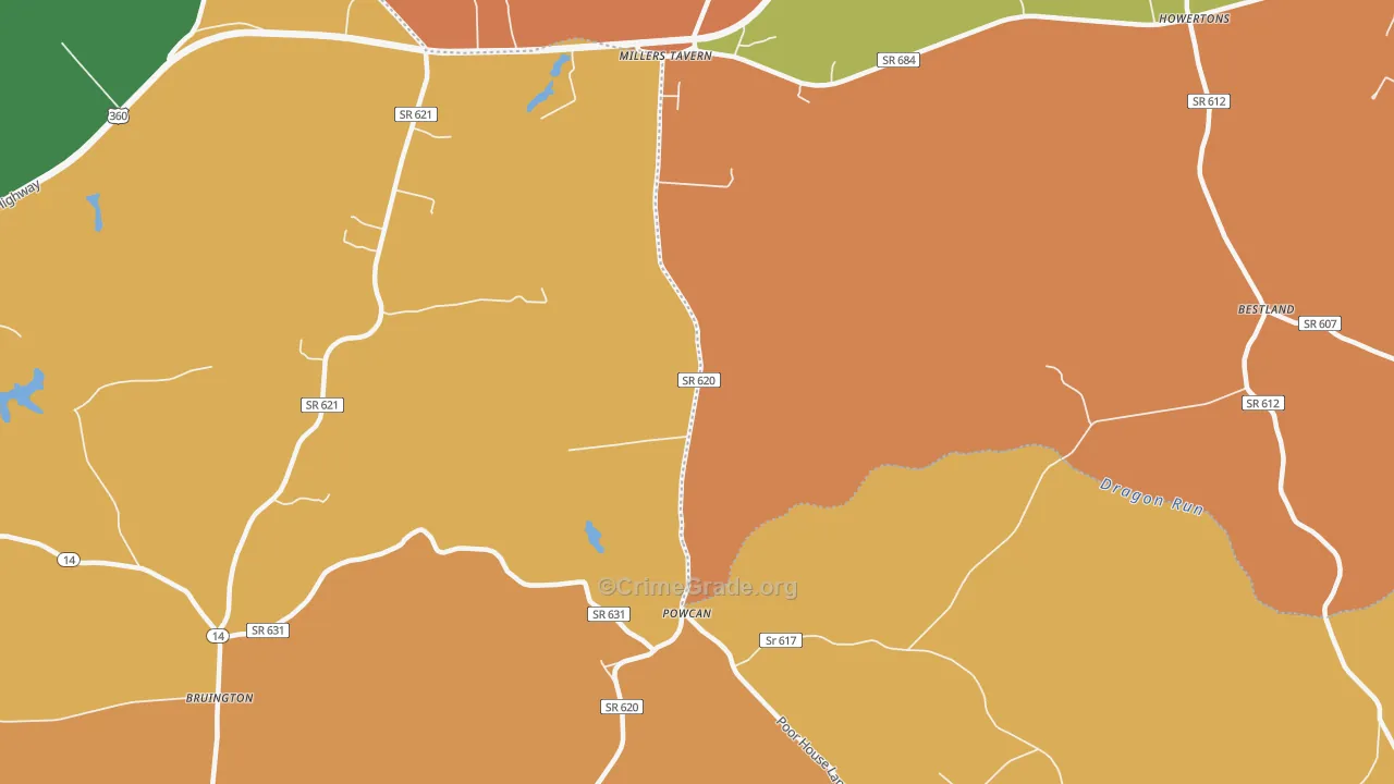 Powcan, VA Map of Theft Rates