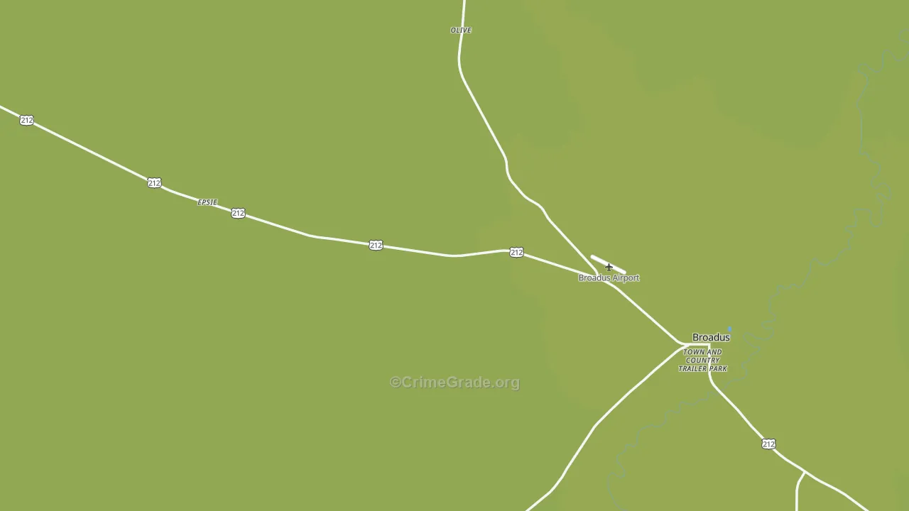 Powderville, MT Map of Theft Rates
