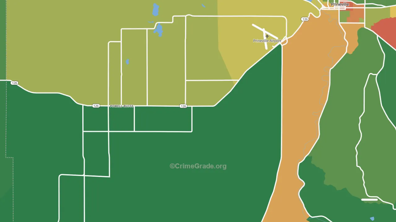 Powell Butte, OR Map of Theft Rates