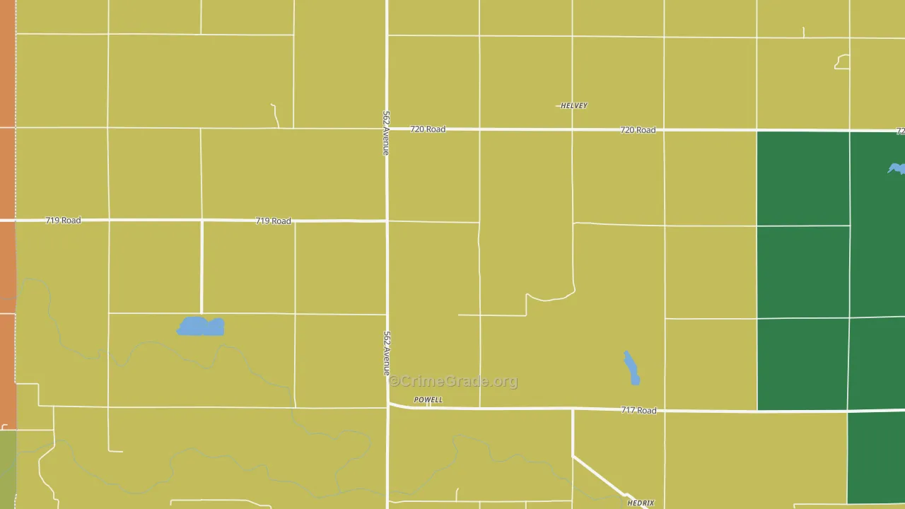 Powell, NE Map of Theft Rates