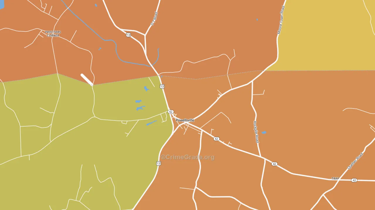 Powellsville, NC Map of Theft Rates