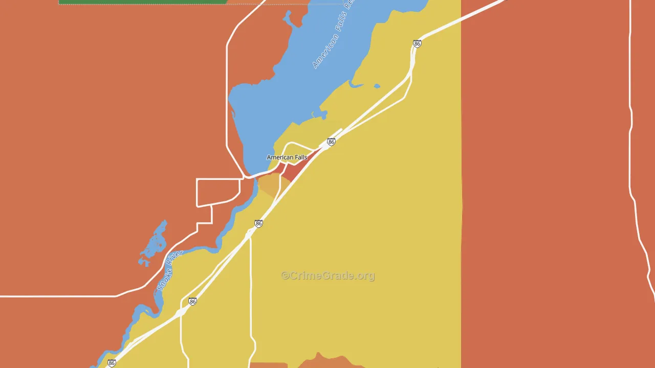 Power County, ID Map of Theft Rates