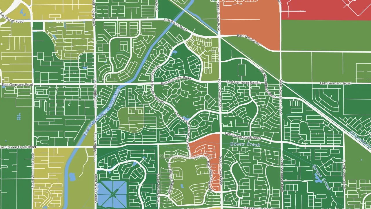 Power Ranch, Gilbert, AZ Map of Theft Rates