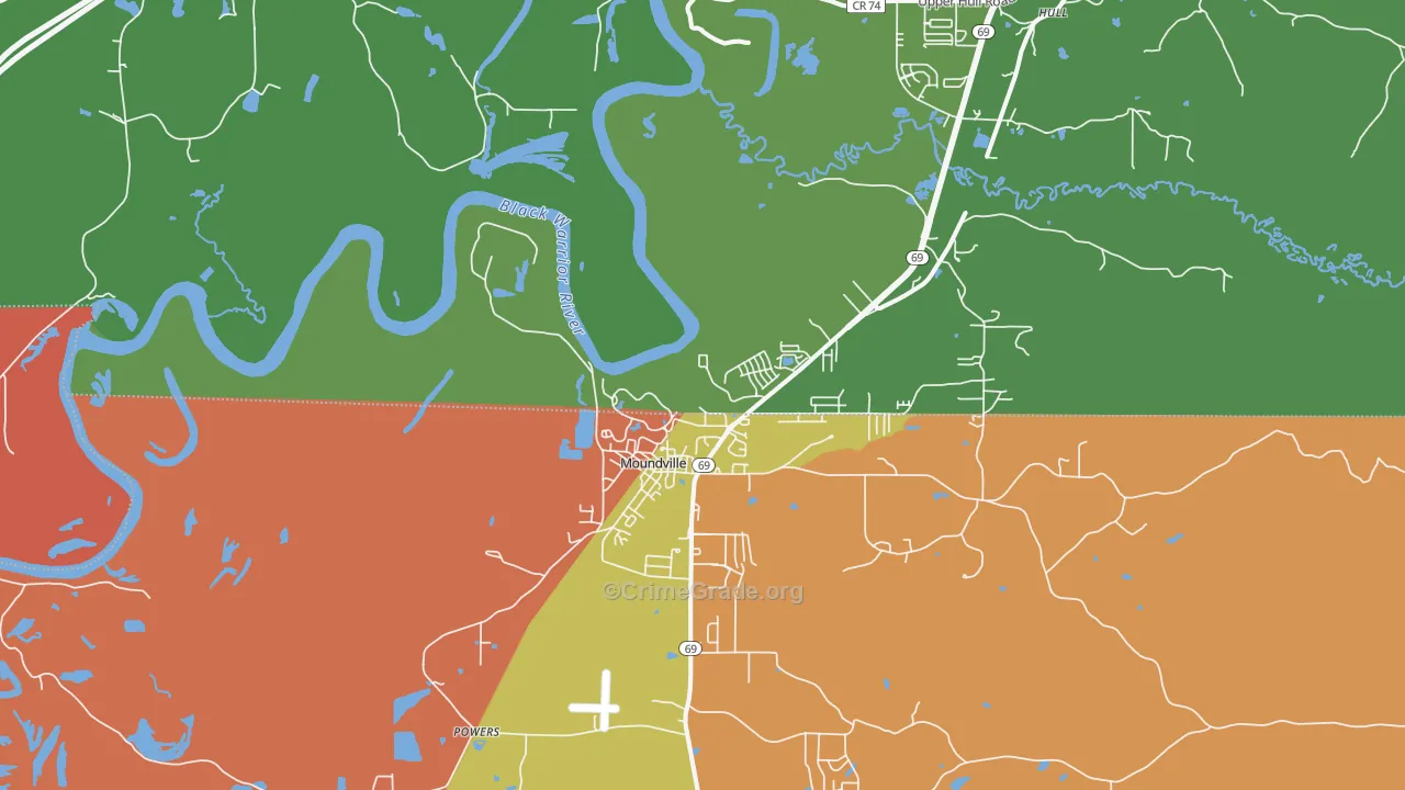 Powers, AL Map of Theft Rates