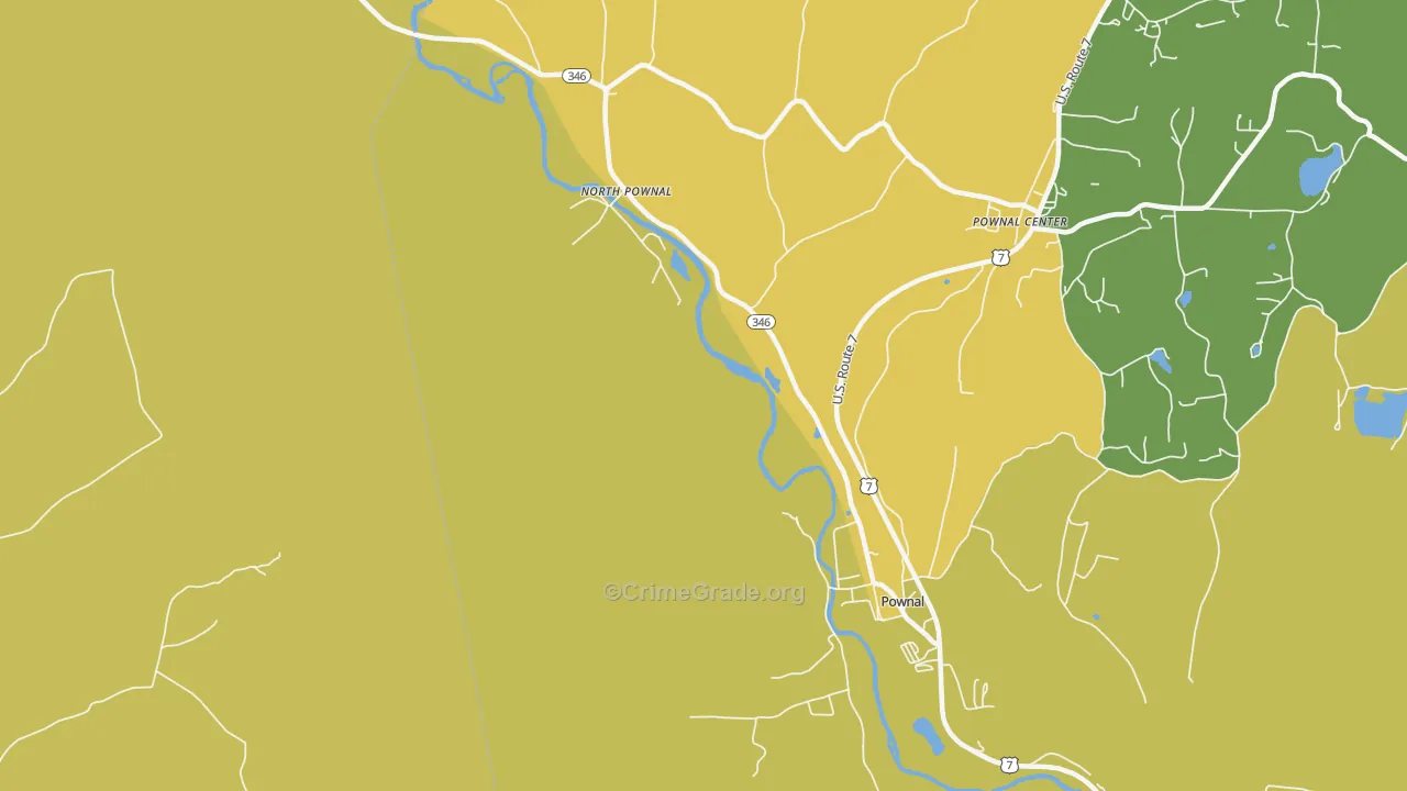 Pownal Center, VT Map of Theft Rates