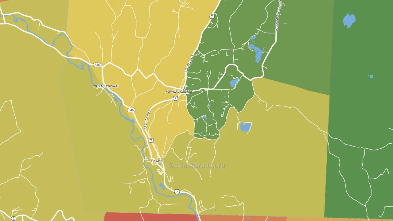 Pownal, VT Map of Theft Rates