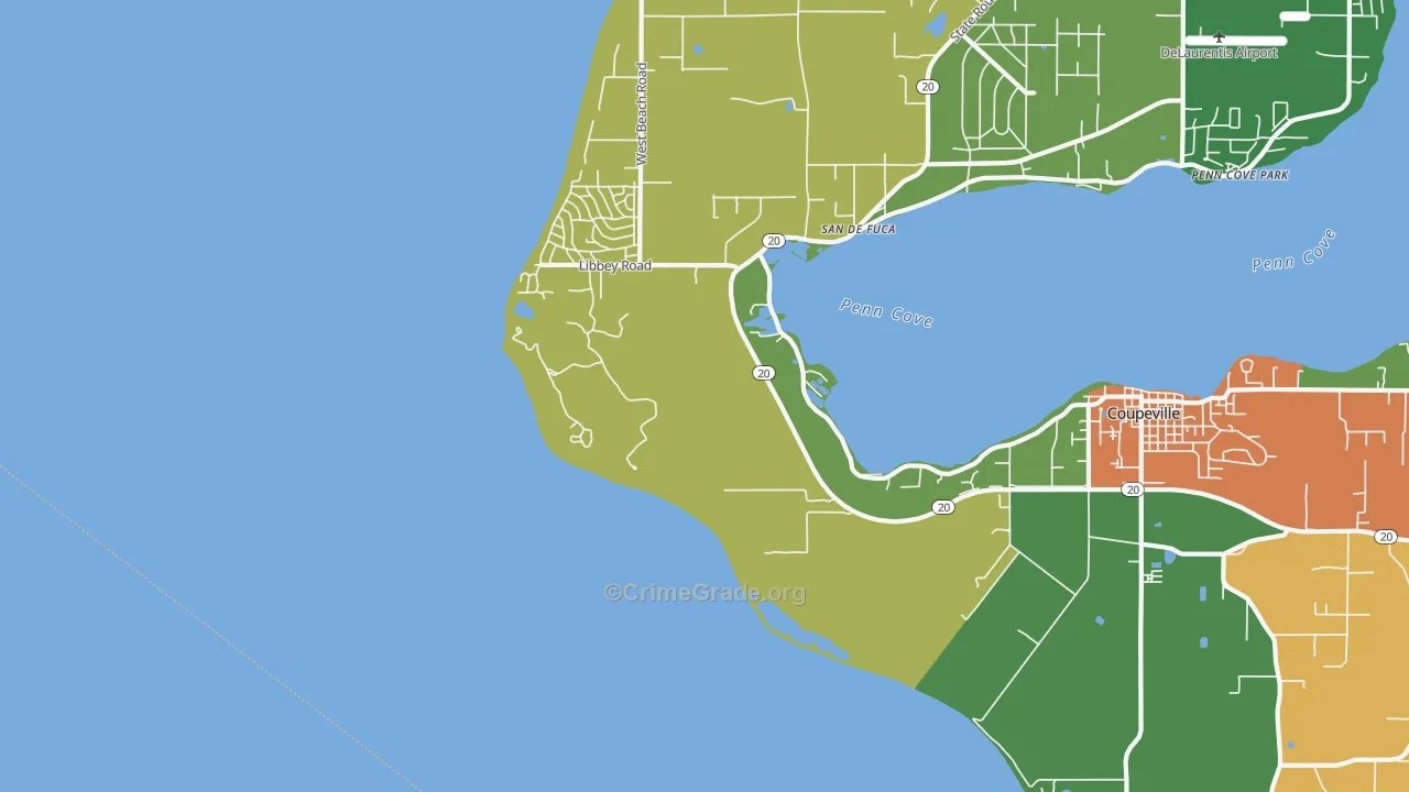 Prairie Center, WA Map of Theft Rates