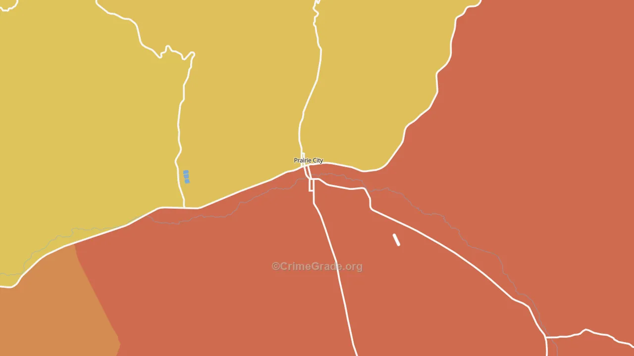 Prairie City, OR Map of Theft Rates