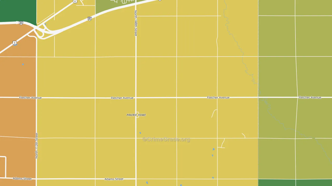 Prairie Home, NE Map of Theft Rates