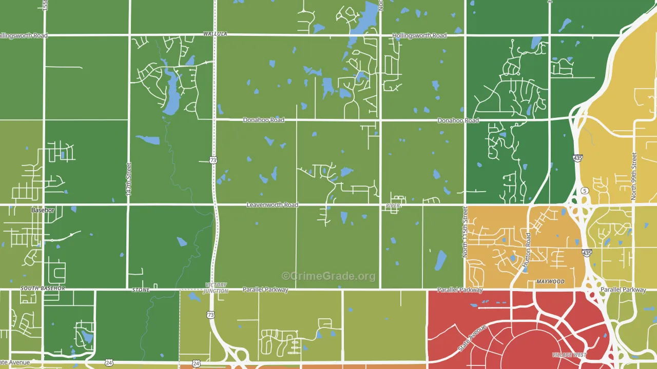 Prairie-Piper-KC-KS, Kansas City, KS Map of Theft Rates