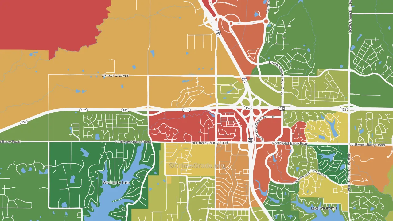 Prairie Point-Wildberry, Kansas City, MO Map of Theft Rates