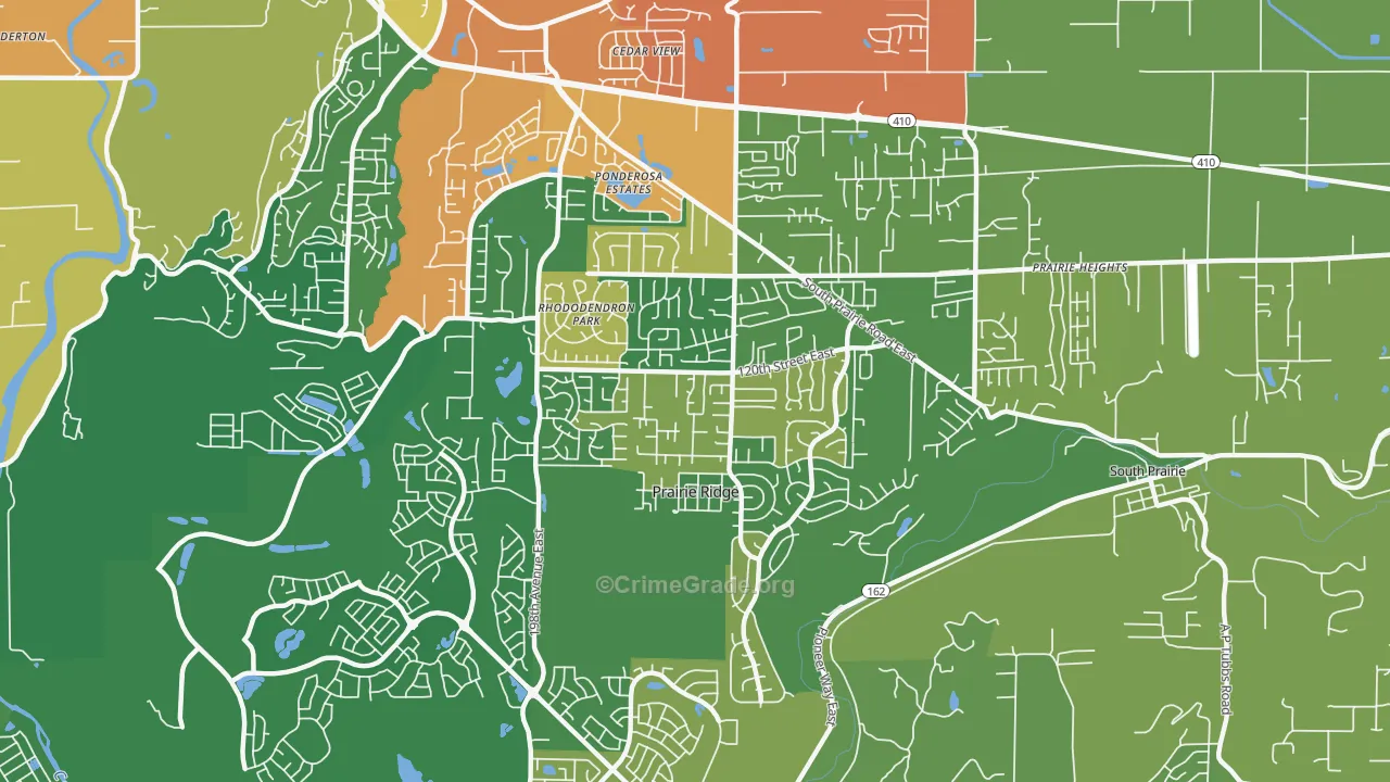 Prairie Ridge, WA Map of Theft Rates