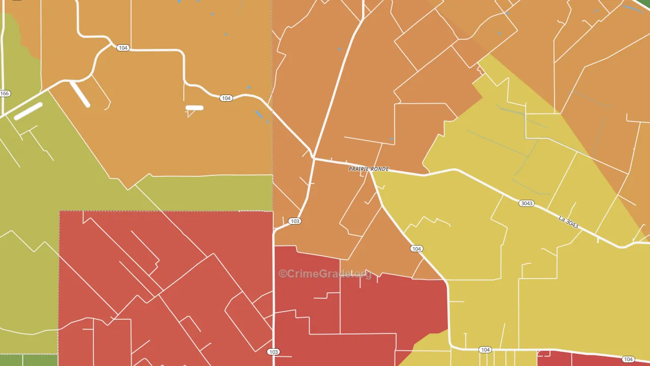 Prairie Ronde, LA Map of Theft Rates