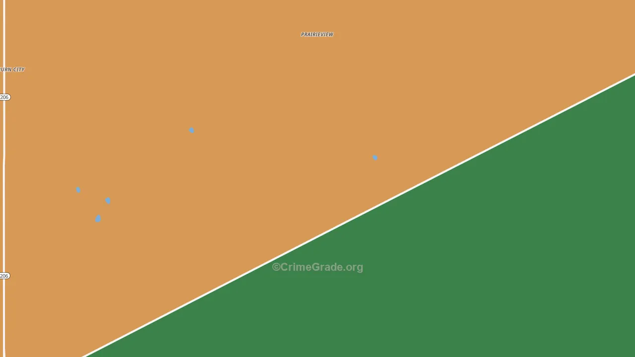 Prairieview, NM Map of Theft Rates