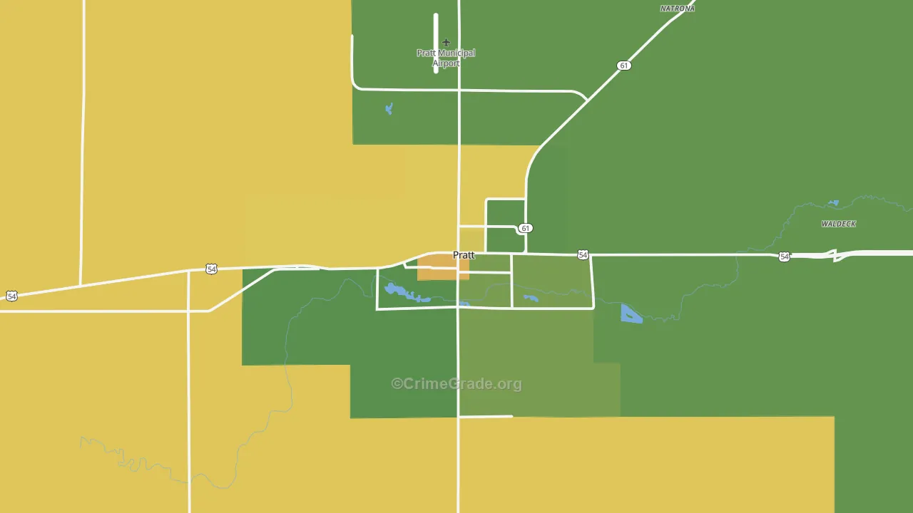 Pratt, KS Map of Theft Rates