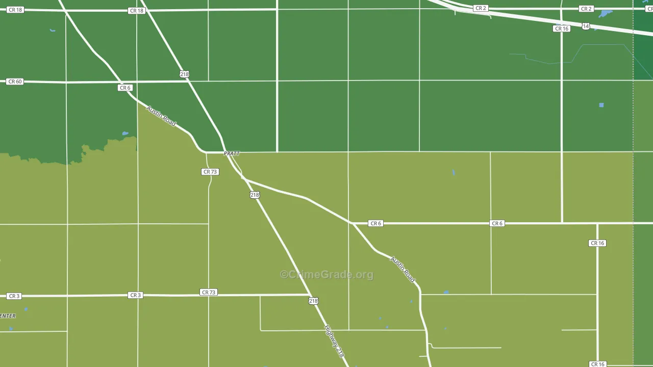 Pratt, MN Map of Theft Rates