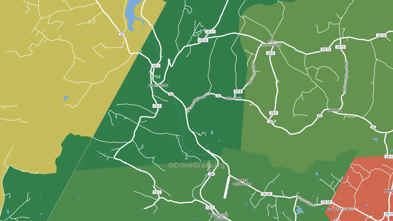 Prattsville, NY Map of Theft Rates