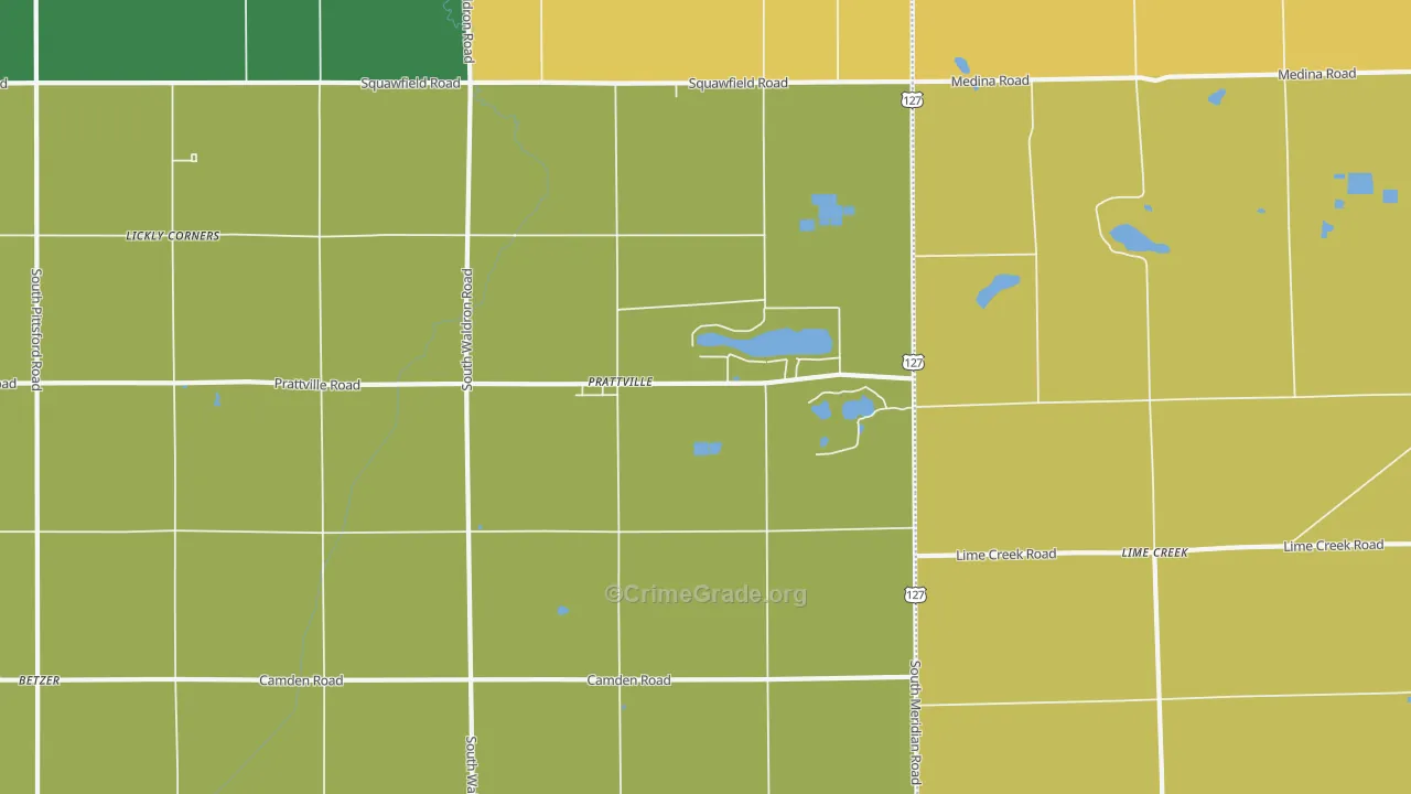 Prattville, MI Map of Theft Rates