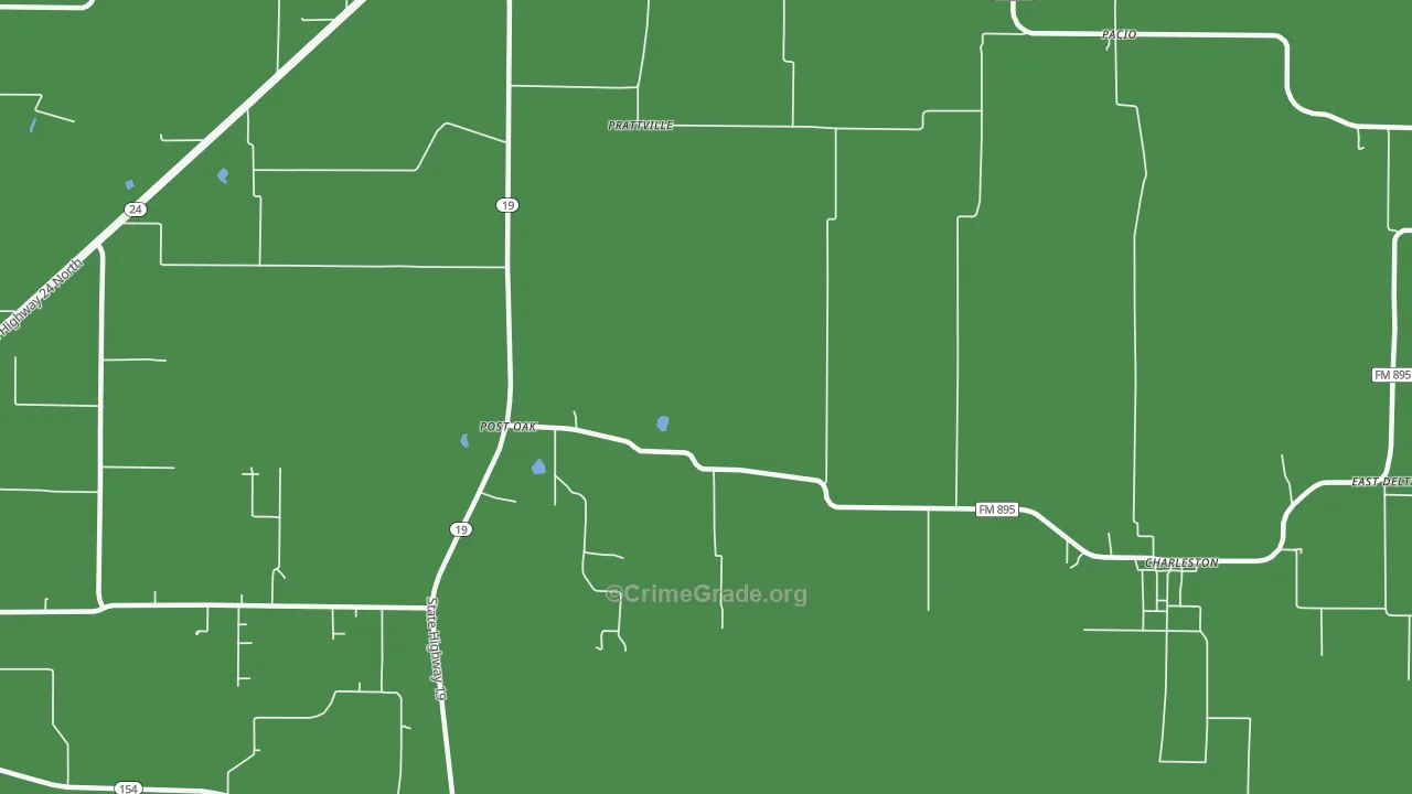 Prattville, TX Map of Theft Rates