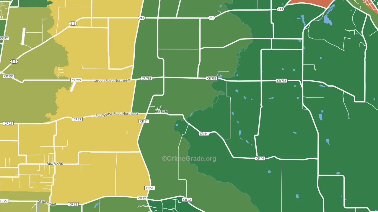 Pratum, OR Map of Theft Rates