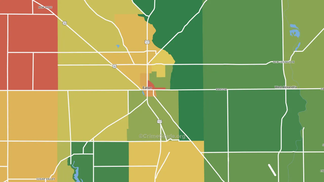 Preble County, OH Map of Theft Rates