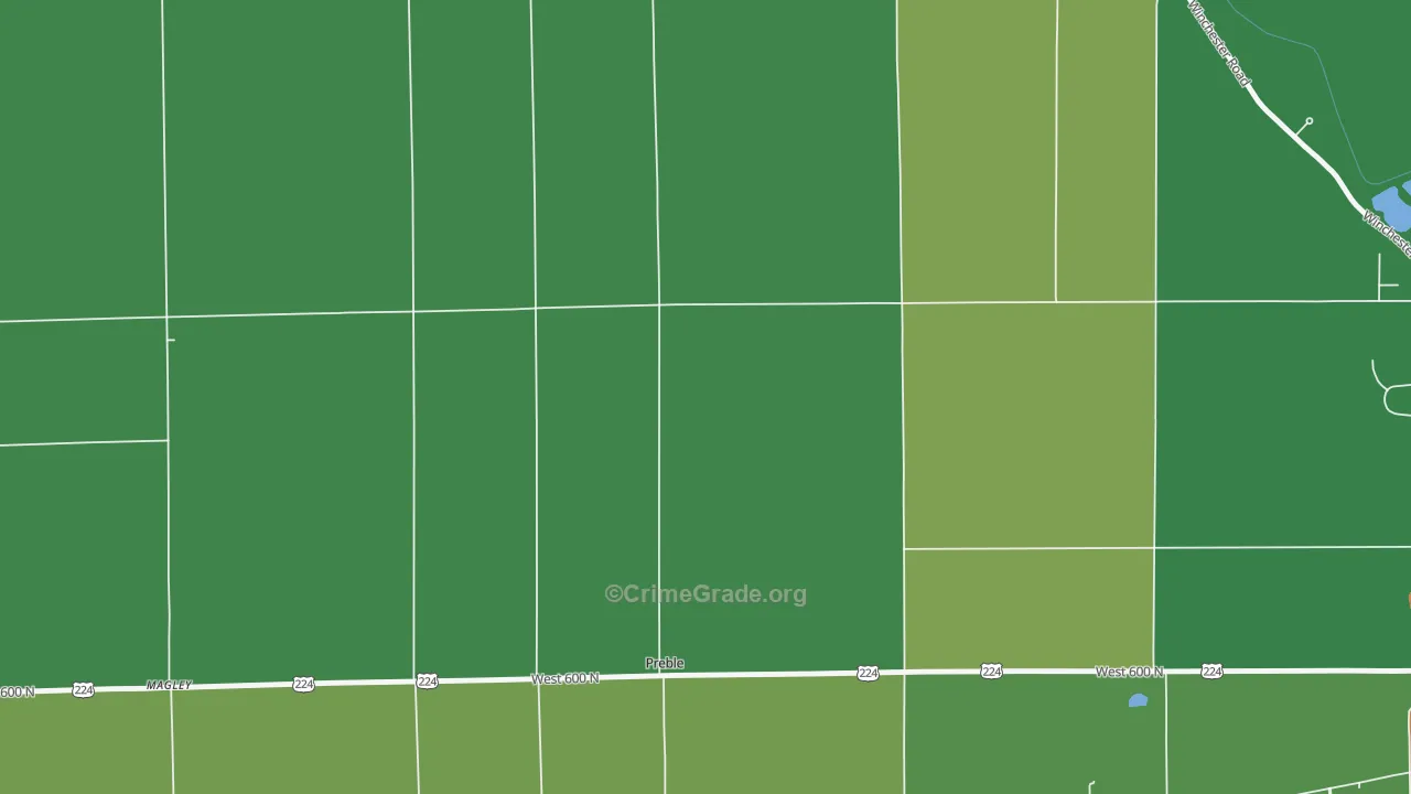 Preble, IN Map of Theft Rates