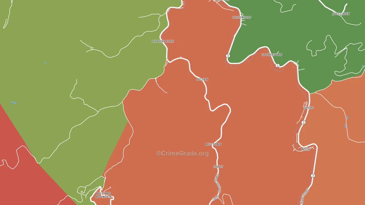 Prenter, WV Map of Theft Rates