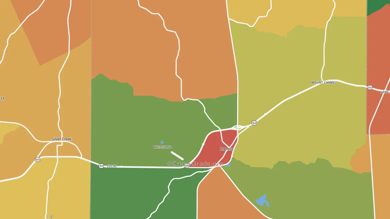 Prentiss, MS Map of Theft Rates