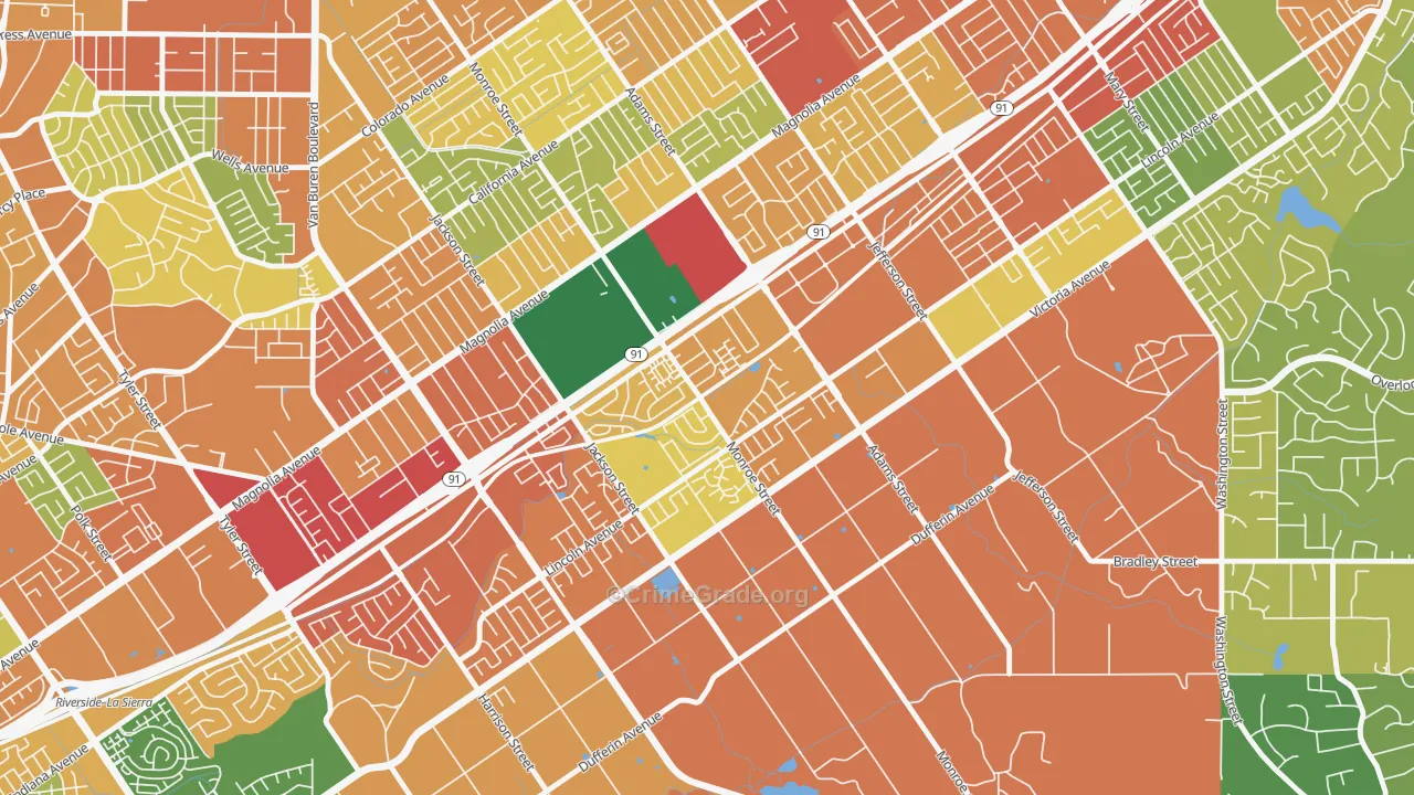 Presidential Park, Riverside, CA Map of Theft Rates