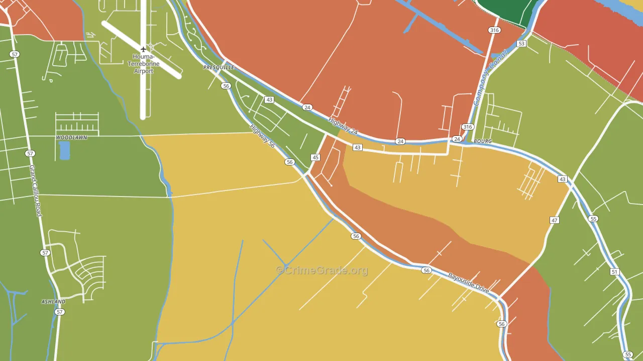 Presquille, LA Map of Theft Rates
